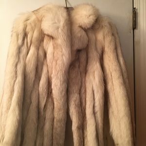 Silver fur fox coat